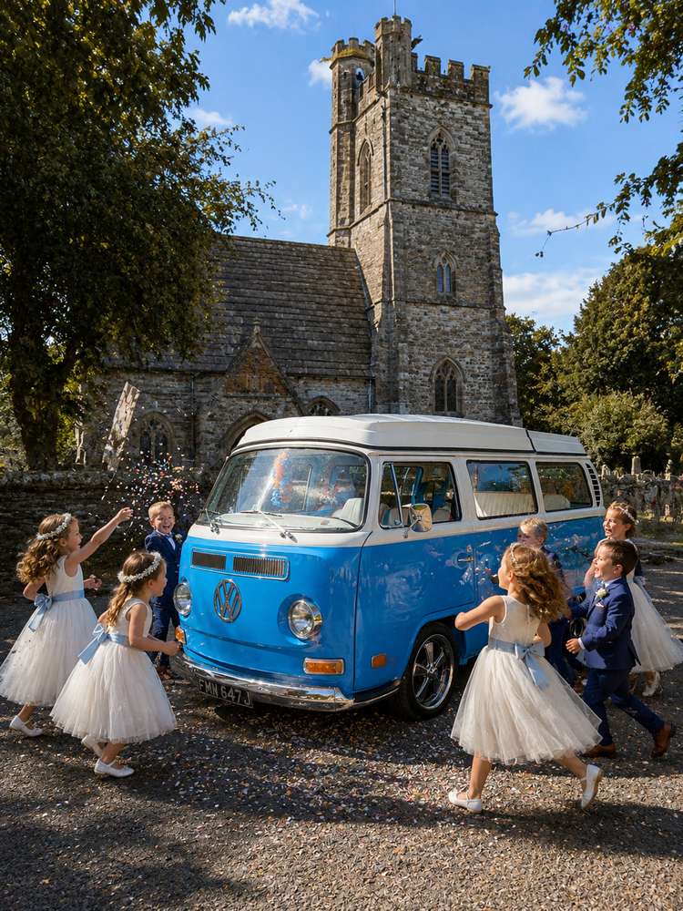 Flower girls clocking the camper before anyone else does.